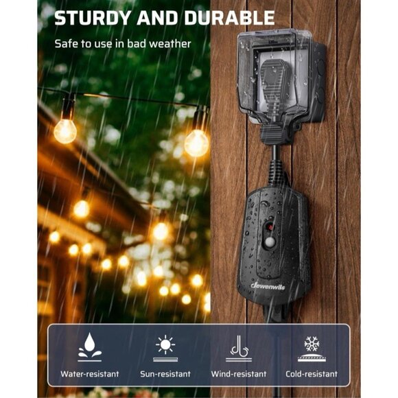 Outdoor Indoor Wireless Remote Control Outlet Kit, Waterproof  Electrical Plug - Picture 3 of 7